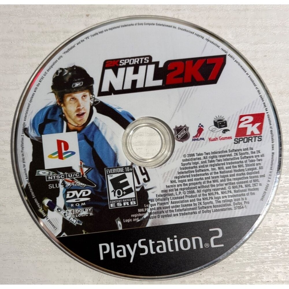 NHL 2K7 PlayStation 2 Video Game Disc By 2K Sports